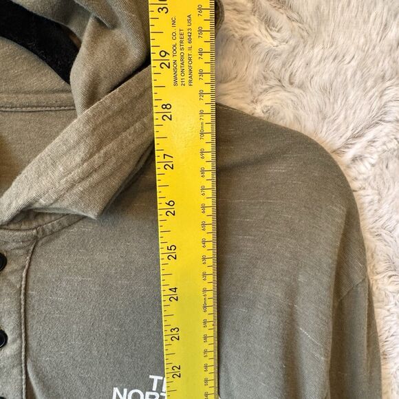 THE NORTH FACE Shirt Mens Medium 1/4 Snap Pullover Hooded Brown Lightweight - Picture 10 of 11